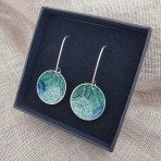 Earrings | Koorie Tales | Colour Season | Domed Earrings | Greens | 22mm Long hook Earrings | Koorie Tales | Colour Season | Domed Earrings | Greens | 22mm Long hook